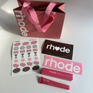 Rhode Sugar Cookie Peptide Lip Tint Gift Set Stickers and Bag LA Popup Brand New